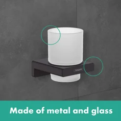 Hansgrohe AddStoris Matt Black Toothbrush Tumbler -Bathroom Accessories lifestyle tt matt black