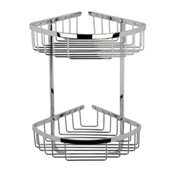 Hudson Reed Chrome Large 2 Tier Corner Basket