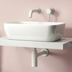 Arezzo Round Matt White Click Clack Basin Waste + Bottle Trap Pack -Bathroom Accessories mwbwbt d3