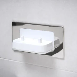Proofvision Oral-B In Wall Electric Toothbrush Twin Charger - Polished Steel -Bathroom Accessories pv11ps d2