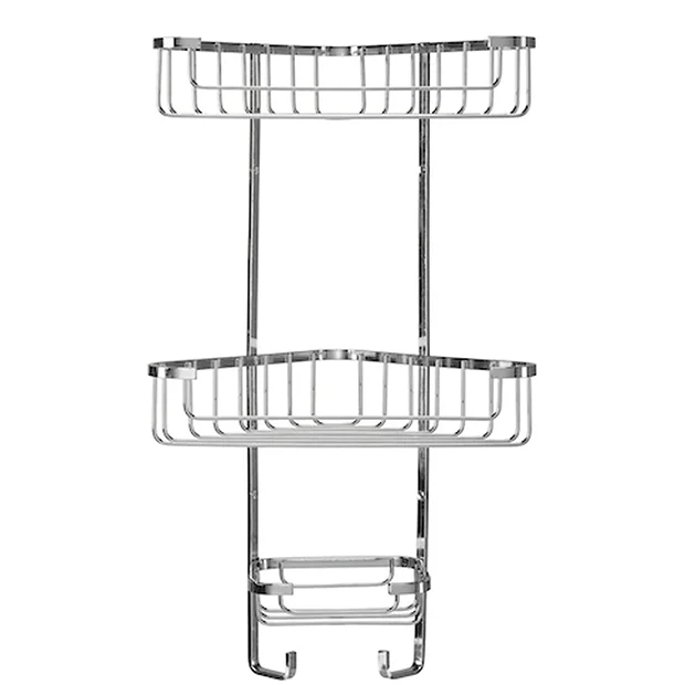 Croydex Stainless Steel 3-Tier Corner Basket 4 Croydex Stainless Steel 3-Tier Corner Basket - Image 4
