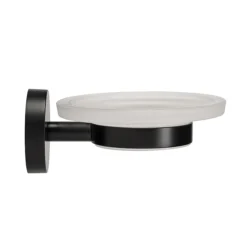 Croydex Black Epsom Flexi-Fix Soap Dish & Holder -Bathroom Accessories qm481921 d2