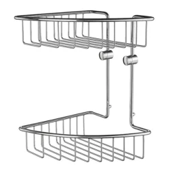 Smedbo House - Polished Chrome 2-Tier Corner Soap Basket