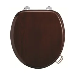 Burlington Bar Hinged Mahogany Toilet Seat With Lift Handles