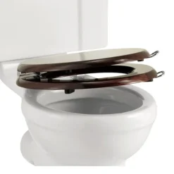 Burlington Soft Close Mahogany Toilet Seat With Lift Handles