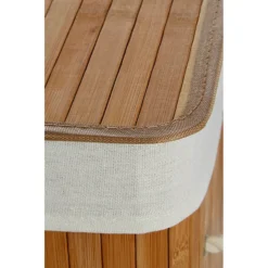 Saroma Square Bamboo Laundry Hamper - Natural -Bathroom Accessories sar02nat d1