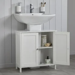 Tongue And Groove Under Basin Cabinet - White -Bathroom Accessories tg109md1