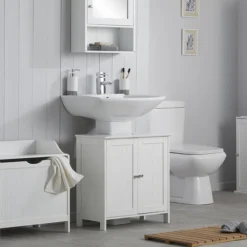 Tongue And Groove Under Basin Cabinet - White -Bathroom Accessories tg109md3
