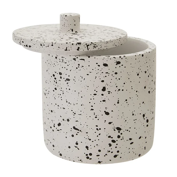 Turin Concrete Cotton Jar With Lid 1 Turin Concrete Cotton Jar With Lid