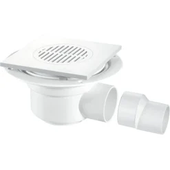 McAlpine 50mm Water Seal Trapped Gully With White ABS Grate