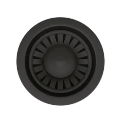 Venice Matt Black Basket Strainer Kitchen Sink Waste With Rectangular Overflow Plate -Bathroom Accessories vnkbs293 d1