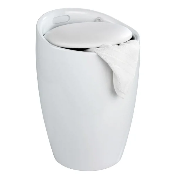 Wenko - Candy Laundry Bin & Bath Stool - White 3 Wenko - Candy Laundry Bin & Bath Stool - White - Image 3
