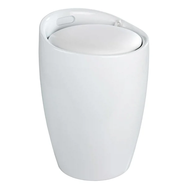 Wenko - Candy Laundry Bin & Bath Stool - White 2 Wenko - Candy Laundry Bin & Bath Stool - White - Image 2