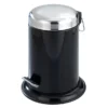 Wenko Retoro 3 Litre Cosmetic Pedal Bin - Stainless Steel - Black