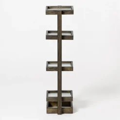 Wooden Freestanding Storage Shelves Dark Oak -Bathroom Accessories wfssdo d3