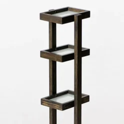 Wooden Freestanding Storage Shelves Dark Oak