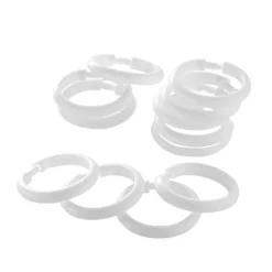 12 White Round Shower Curtain Rings