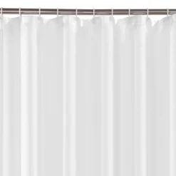 White W1800 X H2000mm Polyester Shower Curtain 5 White W1800 X H2000mm Polyester Shower Curtain -Bathroom Accessories wht182scr d2