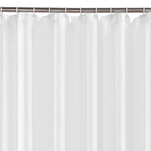White W1800 X H2000mm Polyester Shower Curtain 3 White W1800 X H2000mm Polyester Shower Curtain - Image 3