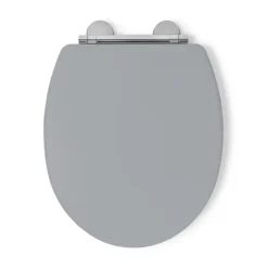 Croydex Lugano Grey Flexi-Fix Toilet Seat With Soft Close And Quick Release -Bathroom Accessories wl601031h d1