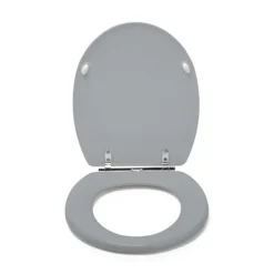 Croydex Lugano Grey Flexi-Fix Toilet Seat With Soft Close And Quick Release -Bathroom Accessories wl601031h d2