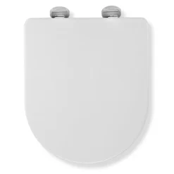 Croydex Flexi-Fix Eyre D-Shape White Anti-Bacterial Toilet Seat With Soft Close And Quick Release -Bathroom Accessories wl601522hai1