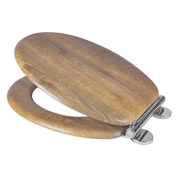 Croydex Flexi-Fix Ontario Teak Effect Anti-Bacterial Toilet Seat With Soft Close And Quick Release 2 Croydex Flexi-Fix Ontario Teak Effect Anti-Bacterial Toilet Seat With Soft Close And Quick Release - Image 2
