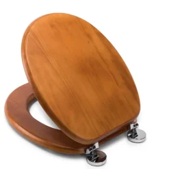 Croydex Flexi-Fix Davos Antique Effect Solid Pine Anti-Bacterial Toilet Seat -Bathroom Accessories wl602250hai2
