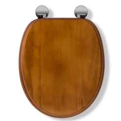 Croydex Flexi-Fix Davos Antique Effect Solid Pine Anti-Bacterial Toilet Seat -Bathroom Accessories wl602250hai4