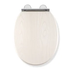 Croydex Maitland White Oak Effect Flexi-Fix Toilet Seat With Soft Close And Quick Release -Bathroom Accessories wl605122h d1