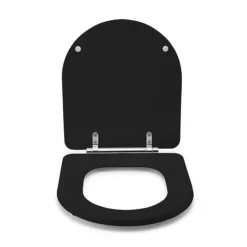 Croydex Iseo Black D-Shaped Flexi-Fix Toilet Seat With Soft Close And Quick Release -Bathroom Accessories wl610321h d2