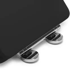 Croydex Iseo Black D-Shaped Flexi-Fix Toilet Seat With Soft Close And Quick Release -Bathroom Accessories wl610321h d3
