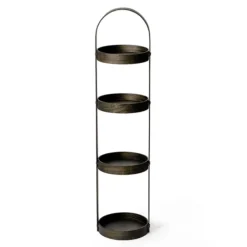 Freestanding Wooden Round Storage Caddy Dark Oak 7 Freestanding Wooden Round Storage Caddy Dark Oak -Bathroom Accessories wrscdo d2